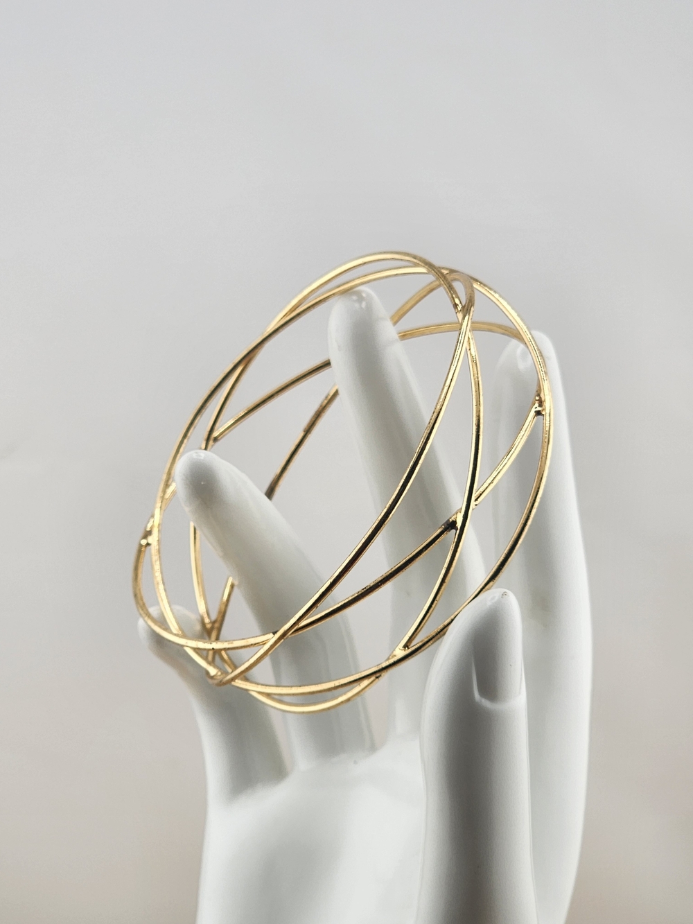 8in Gold Tone Multi-Band Women's Bangle Bracelet 0620